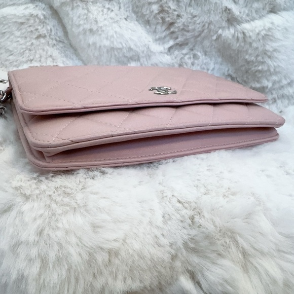 Chanel Pink Lambskin Classic Wallet on Chain - Picture 6 of 14